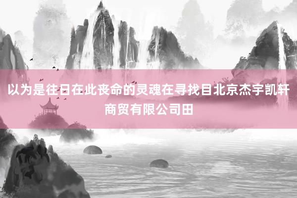 以为是往日在此丧命的灵魂在寻找目北京杰宇凯轩商贸有限公司田